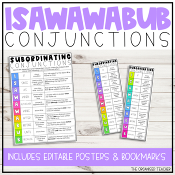 Coordinating & Subordinating Conjunctions Display - FANBOYS & ISAWAWABUB