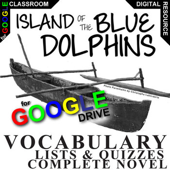 Preview of ISLAND OF THE BLUE DOLPHINS Vocabulary List & Self-Grading Quiz DIGITAL O'Dell