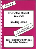 Interactive Student Notebook Reading Lessons -  Curriculum
