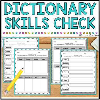 Preview of ISS Work Packet Sub Lesson Dictionary Practice Pages