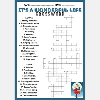 IT S A WONDERFUL LIFE crossword puzzle worksheet activity by Mind Games