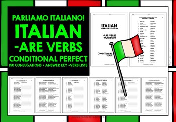 Preview of ITALIAN ARE VERBS CONDITIONAL PERFECT TENSE CONJUGATION PRACTICE