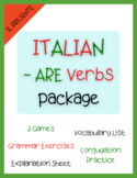 ITALIAN "-ARE" Verbs Package (Present Tense - Il presente 
