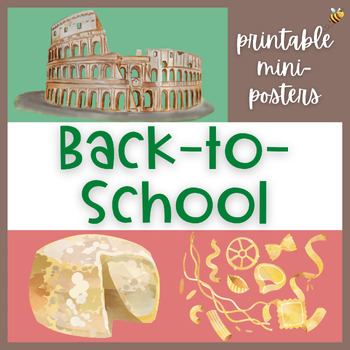 Preview of ITALIAN Bulletin Board Posters for Back-to-School/Open House