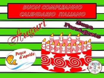 Preview of ITALIAN: Buon Compleanno Calendario