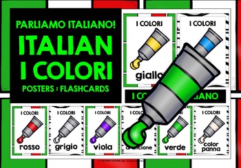 Preview of ITALIAN COLORS FLASHCARDS POSTERS