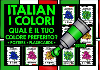 Preview of ITALIAN COLORS FLASHCARDS FREEBIE #1