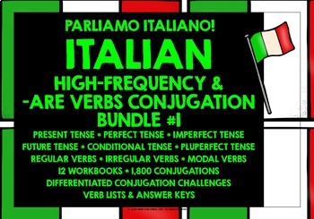 Preview of ITALIAN QUICK CONJUGATION WORKBOOKS BUNDLE #1