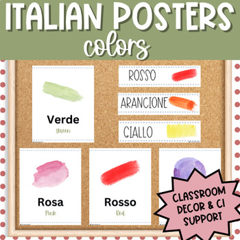 Preview of ITALIAN Color Posters | Word Wall Cards | Classroom Decor | I Colori