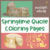 ITALIAN Coloring Sheets with springtime quotes