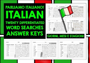 Preview of ITALIAN DAYS MONTHS SEASONS WORD SEARCHES