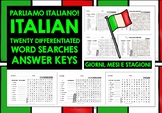 ITALIAN DAYS MONTHS SEASONS WORD SEARCHES