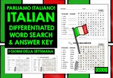 ITALIAN DAYS OF THE WEEK WORD SEARCH FREEBIE