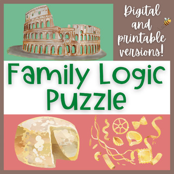Preview of ITALIAN Family Logic Puzzles (3) | digital & printable (no-prep!)