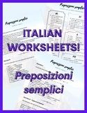 ITALIAN Grammar Worksheets + Reference sheet - Preposizion