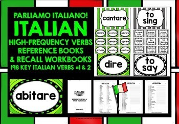 Preview of ITALIAN VERBS CARDS BUNDLE #1