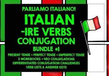 Preview of ITALIAN IRE VERBS QUICK CONJUGATION WORKBOOKS BUNDLE #1