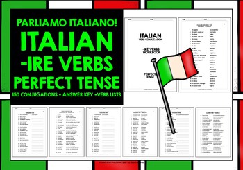 Preview of ITALIAN IRE VERBS PERFECT TENSE CONJUGATION PRACTICE