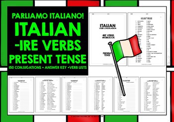 Preview of ITALIAN IRE VERBS PRESENT TENSE CONJUGATION PRACTICE