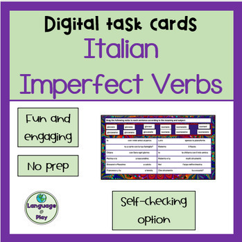 Preview of ITALIAN Imperfect Verb Conjugation Interactive Digital Task Cards on Google