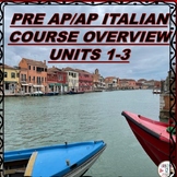 Pre AP/ AP ITALIAN COURSE OVERVIEW (UNITS 1-3)