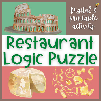 Preview of ITALIAN Restaurant Logic Puzzle | digital & printable (no-prep!)