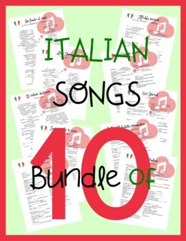Preview of ITALIAN SONG BUNDLE -  10 Italian songs with 2 activities each!!
