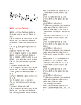 Italian Song Lyrics Nella Vecchia Fattoria By Urbino12 Tpt italian song lyrics nella vecchia fattoria