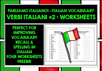 Preview of ITALIAN VERBS WORKSHEETS FREEBIE #2