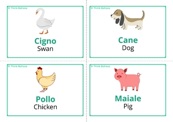 ITALIAN animals FLASH CARDS | animal italian flashcards animals