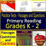 Primary Reading Practice Tests AND Games Grades K - 2 Pass