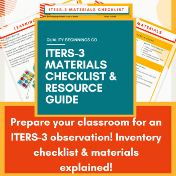 Preview of ITERS-3 Materials Checklist & Resource Guide