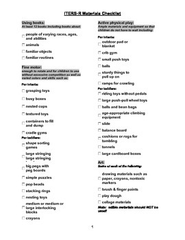 ITERS Classroom Checklist by Pooh's Wonderful Adventure | TpT