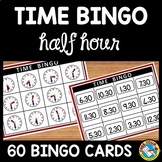 TELLING TIME TO THE HALF HOUR ACTIVITY BINGO GAME