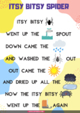 ITSY BITSY SPIDER - Picture Nursery Rhyme Poster