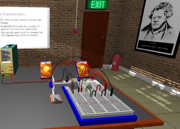 Preview of IV Characteristics of a Filament Lightbulb - Interactive 3D Simulation (Windows)