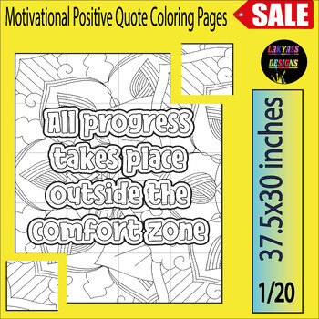 Preview of IV-Motivational Positive Quote Coloring Pages Collaborative Poster Art Activity