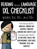 IXL Checklist  - Reading and Language Skills