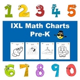 IXL Math Progress Coloring Page Charts for Pre-K