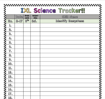 Preview of IXL Science Skills Tracker [Student Data Notebook]