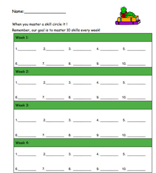 Preview of Editable IXL Skill Tracker