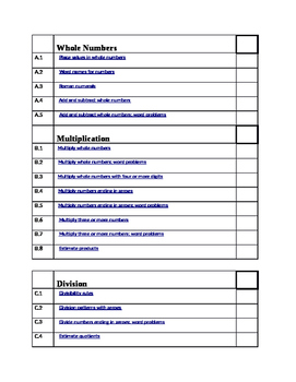 Preview of IXL Tracking Sheet for 6th Grade