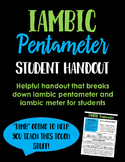 Iambic Pentameter & Iambic Meter: Helpful Student Handout