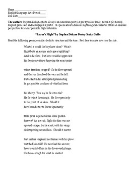 Preview of Icarus's Flight by Stephen Dobyns Poetry Study Guide and Questions and KEY