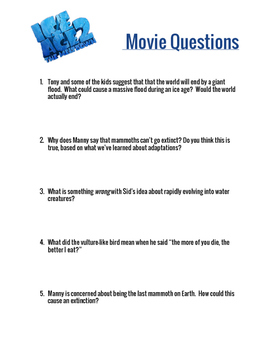 Preview of Ice Age 2: The Meltdown Movie Questions