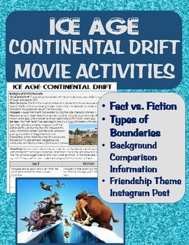 Preview of Ice Age- Continental Drift Movie Activities: Fact vs Fiction, Friendships