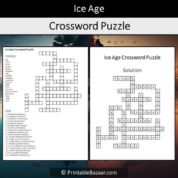 Ice Age Crossword Puzzle Worksheet Activity by Crossword Corner TPT