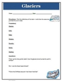 Ice Age Glaciers Worksheet Activity with Vocabulary, Answer Key