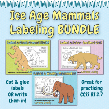 Preview of Ice Age Mammals Labeling BUNDLE