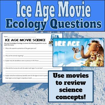 Preview of Ice Age Movie Questions- Ecology Review